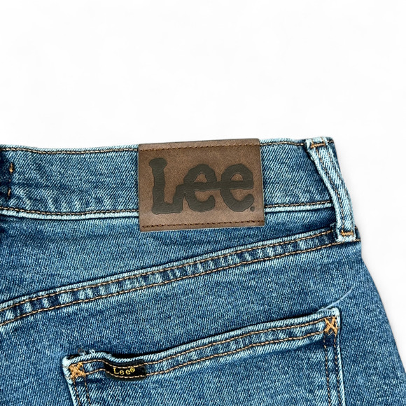 Lee Jeans Mens 31x33 Blue Slim Fit Stretch Straight Medium Wash Denim Y2K - Picture 8 of 10